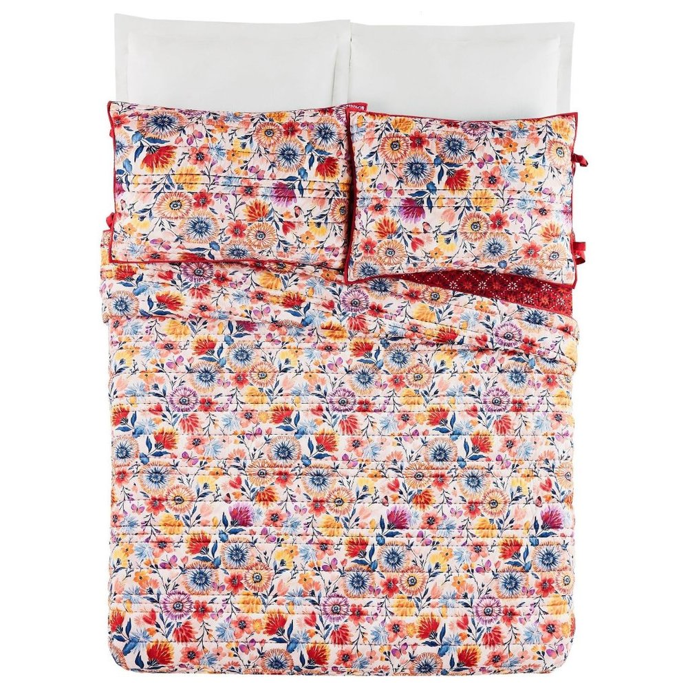 The Pioneer Woman Fluttering Fancies 2-Piece Poly-Velvet Quilt Sham Set, King - Picture 5 of 5
